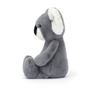 A picture of Bashful Koala soft toy from the side by Jellycat, London.
