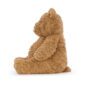 Jellycat Bartholomew Bear soft toy in soft brown, side view.